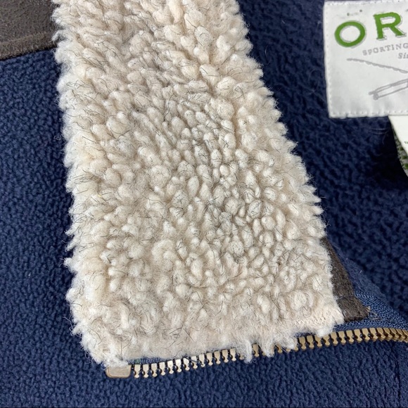 Orvis Stowe Sherpa Faux Leather Fleece Jacket L - Picture 6 of 10